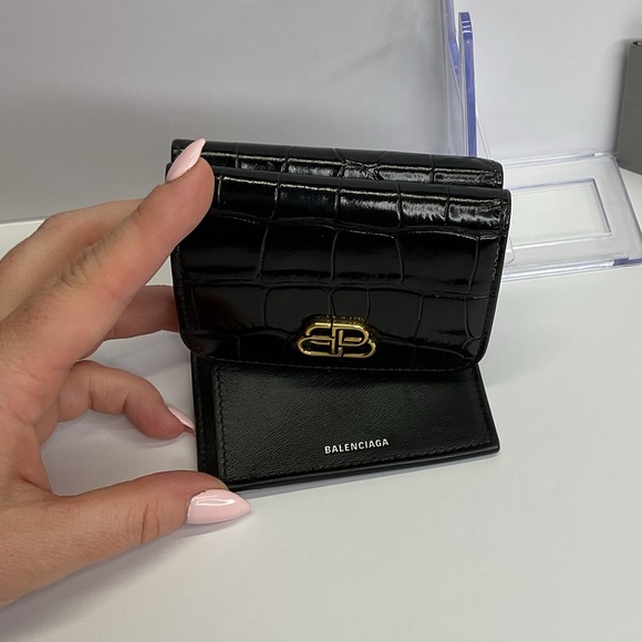 Balenciaga Compact, Black Leather Wallet Authentic - EUC - Picture 6 of 12